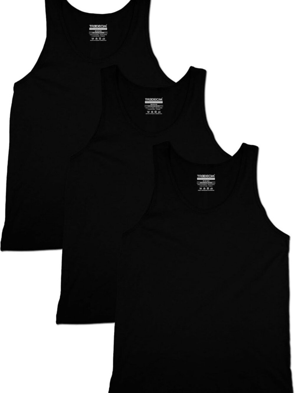 Organic Cotton Crew Neck Tank Tops for Men - Casual Sleeveless Undershirts (3